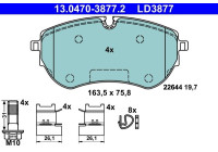 Brake Pad Set, disc brake ATE Ceramic 13.0470-3877.2