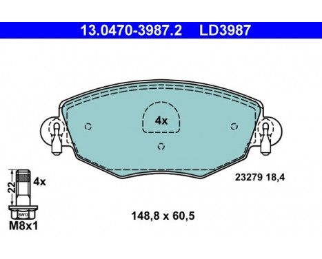 Brake Pad Set, disc brake ATE Ceramic 13.0470-3987.2, Image 3