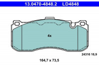 Brake Pad Set, disc brake ATE Ceramic 13.0470-4848.2