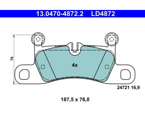 Brake Pad Set, disc brake ATE Ceramic 13.0470-4872.2