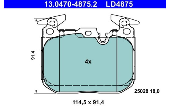 Brake Pad Set, disc brake ATE Ceramic 13.0470-4875.2