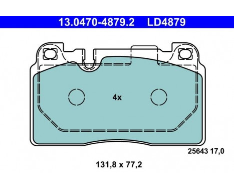 Brake Pad Set, disc brake ATE Ceramic 13.0470-4879.2, Image 2