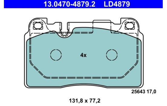 Brake Pad Set, disc brake ATE Ceramic 13.0470-4879.2, Image 2