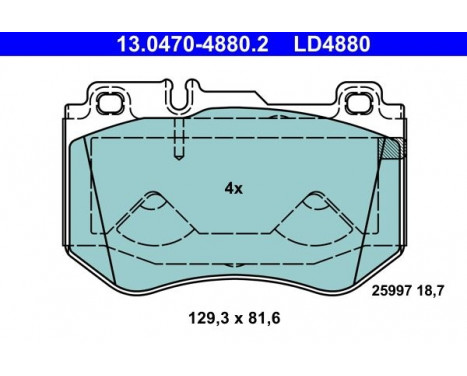 Brake Pad Set, disc brake ATE Ceramic 13.0470-4880.2