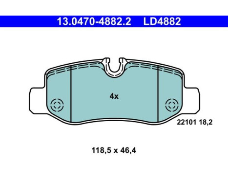 Brake Pad Set, disc brake ATE Ceramic 13.0470-4882.2, Image 2