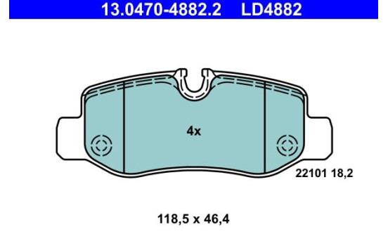 Brake Pad Set, disc brake ATE Ceramic 13.0470-4882.2, Image 2