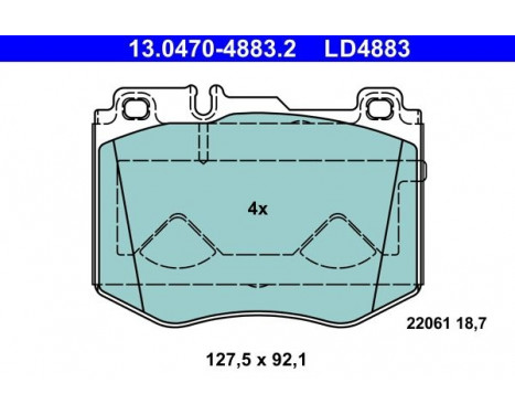 Brake Pad Set, disc brake ATE Ceramic 13.0470-4883.2