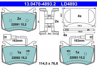 Brake Pad Set, disc brake ATE Ceramic 13.0470-4893.2