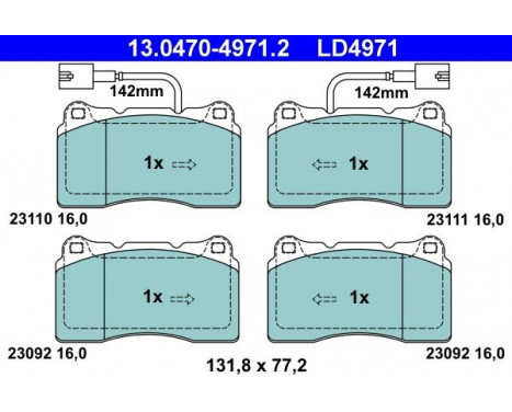 Brake Pad Set, disc brake ATE Ceramic 13.0470-4971.2, Image 3