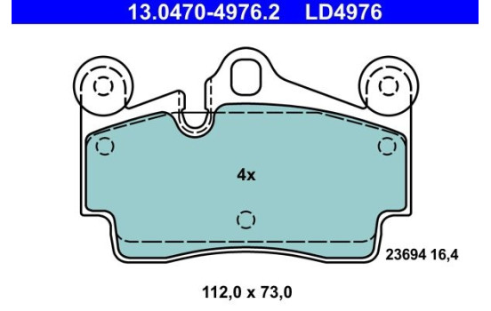 Brake Pad Set, disc brake ATE Ceramic 13.0470-4976.2