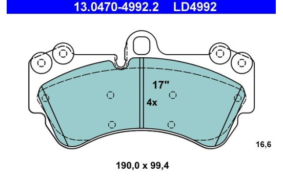Brake Pad Set, disc brake ATE Ceramic 13.0470-4992.2, Image 3