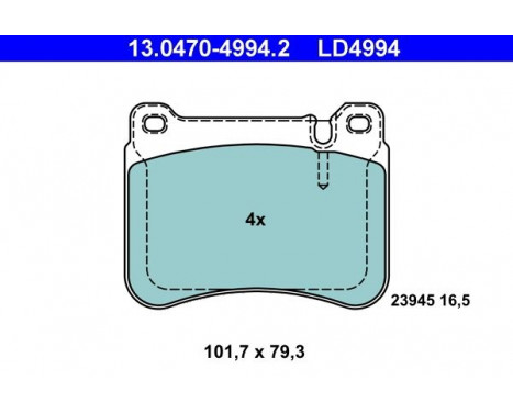 Brake Pad Set, disc brake ATE Ceramic 13.0470-4994.2, Image 3