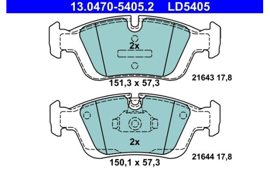 Brake Pad Set, disc brake ATE Ceramic 13.0470-5405.2, Image 4