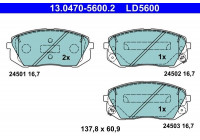Brake Pad Set, disc brake ATE Ceramic 13.0470-5600.2