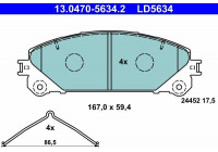 Brake Pad Set, disc brake ATE Ceramic 13.0470-5634.2