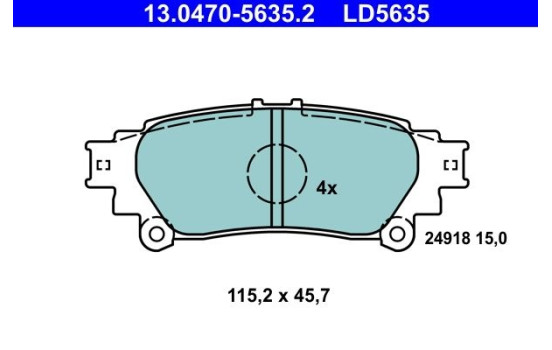 Brake Pad Set, disc brake ATE Ceramic 13.0470-5635.2