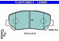 Brake Pad Set, disc brake ATE Ceramic 13.0470-5665.2