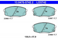 Brake Pad Set, disc brake ATE Ceramic 13.0470-5742.2