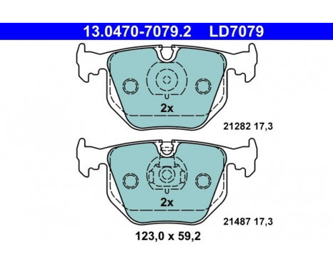Brake Pad Set, disc brake ATE Ceramic 13.0470-7079.2, Image 3
