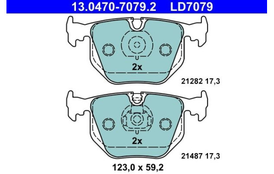 Brake Pad Set, disc brake ATE Ceramic 13.0470-7079.2, Image 3
