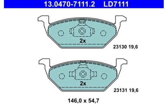 Brake Pad Set, disc brake ATE Ceramic 13.0470-7111.2, Image 3