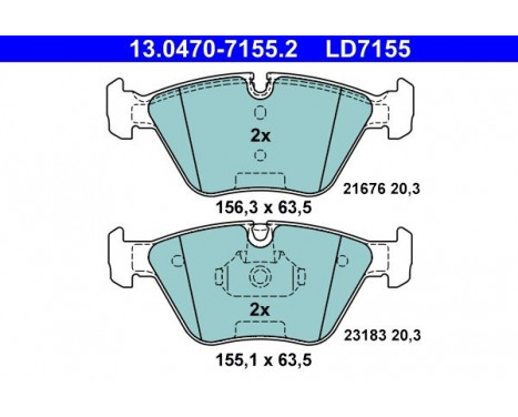 Brake Pad Set, disc brake ATE Ceramic 13.0470-7155.2, Image 3