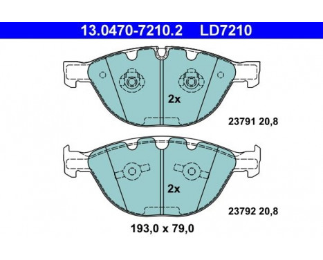 Brake Pad Set, disc brake ATE Ceramic 13.0470-7210.2, Image 3