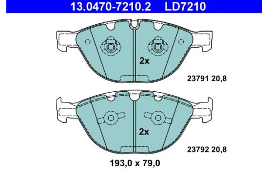 Brake Pad Set, disc brake ATE Ceramic 13.0470-7210.2, Image 3