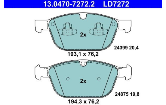 Brake Pad Set, disc brake ATE Ceramic 13.0470-7272.2