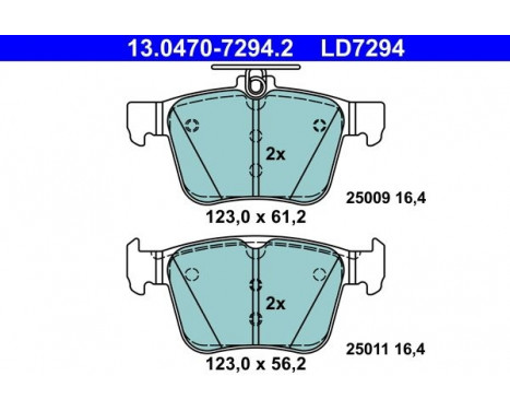 Brake Pad Set, disc brake ATE Ceramic 13.0470-7294.2, Image 2