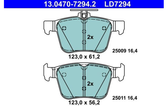Brake Pad Set, disc brake ATE Ceramic 13.0470-7294.2, Image 2
