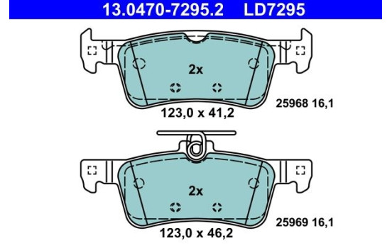 Brake Pad Set, disc brake ATE Ceramic 13.0470-7295.2