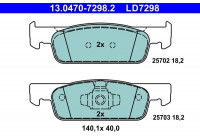 Brake Pad Set, disc brake ATE Ceramic 13.0470-7298.2