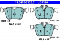 Brake Pad Set, disc brake ATE Ceramic 13.0470-7326.2