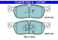 Brake Pad Set, disc brake ATE Ceramic 13.0470-7341.2