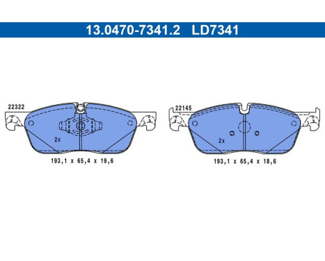 Brake Pad Set, disc brake ATE Ceramic 13.0470-7341.2, Image 2