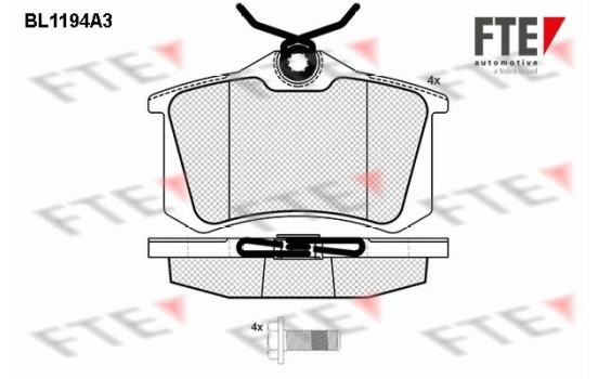Brake Pad Set, disc brake BL1194A3 FTE, Image 2