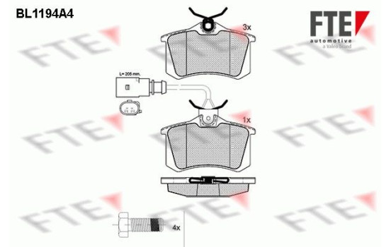 Brake Pad Set, disc brake BL1194A4 FTE