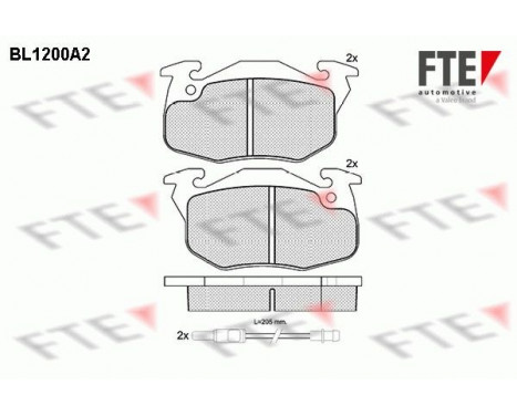 Brake Pad Set, disc brake BL1200A2 FTE