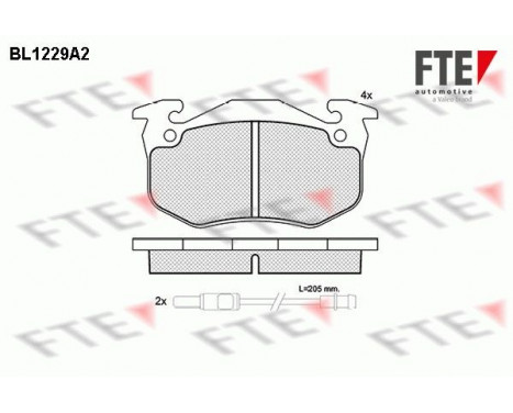 Brake Pad Set, disc brake BL1229A2 FTE