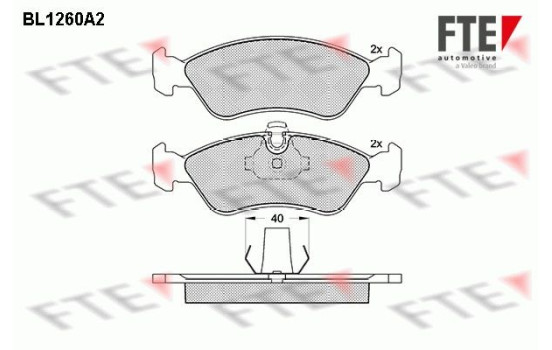 Brake Pad Set, disc brake BL1260A2 FTE