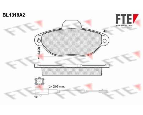 Brake Pad Set, disc brake BL1319A2 FTE