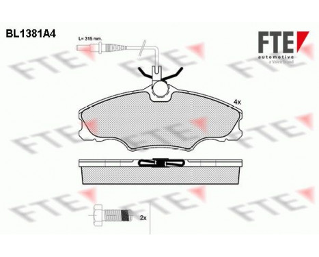 Brake Pad Set, disc brake BL1381A4 FTE