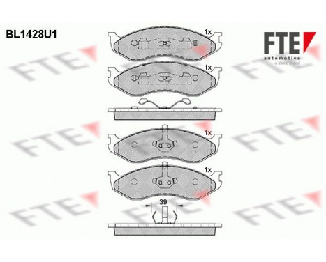 Brake Pad Set, disc brake BL1428U1 FTE