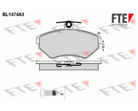 Brake Pad Set, disc brake BL1474A3 FTE