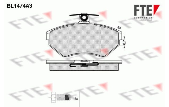 Brake Pad Set, disc brake BL1474A3 FTE