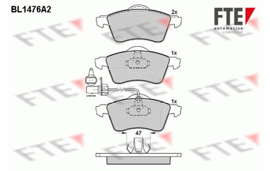 Brake Pad Set, disc brake BL1476A2 FTE