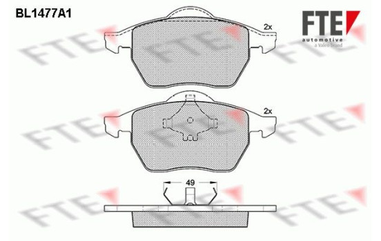 Brake Pad Set, disc brake BL1477A1 FTE
