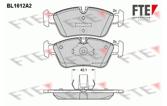 Brake Pad Set, disc brake BL1612A2 FTE