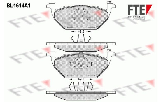 Brake Pad Set, disc brake BL1614A1 FTE